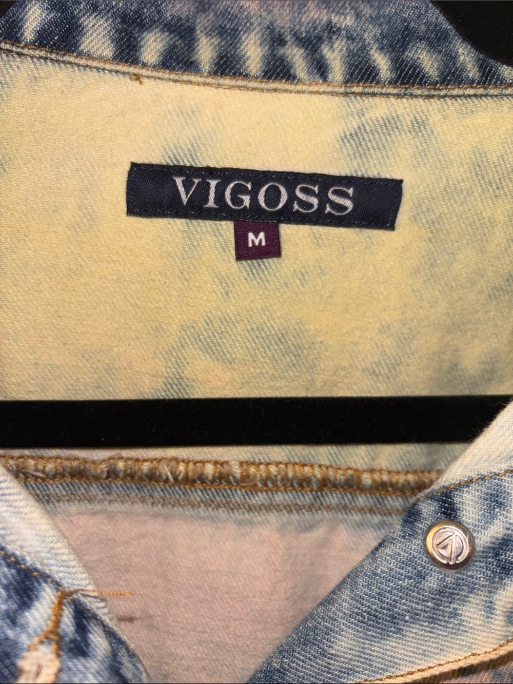 Vigoss Pink and Blue Tie-Dye Cropped Denim Jacket Med EUC - Picture 2 of 9